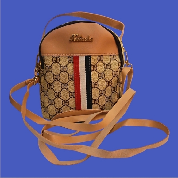 5/$25 GD Monogram Striped Crossbody Mini Bag - Picture 1 of 6